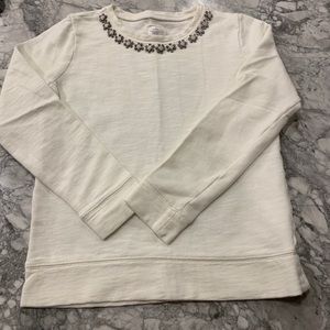 Crewcuts White jeweled girls sweater